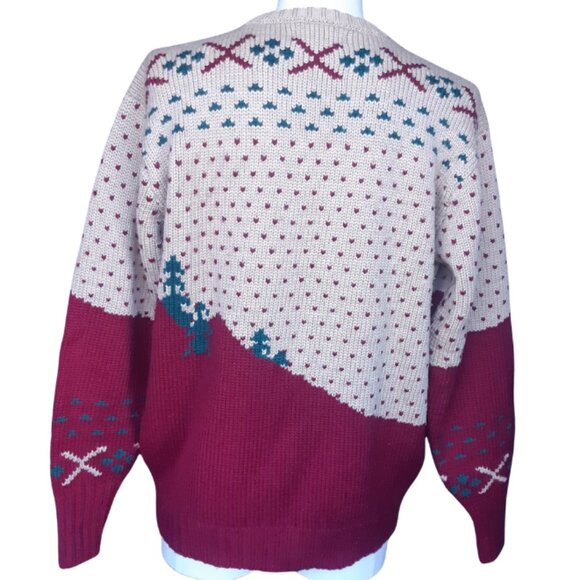 Polo Ralph Lauren SZ XL Vintage Wool Alpine Heavy Red & Beige Outdoor Sweater - Picture 2 of 16